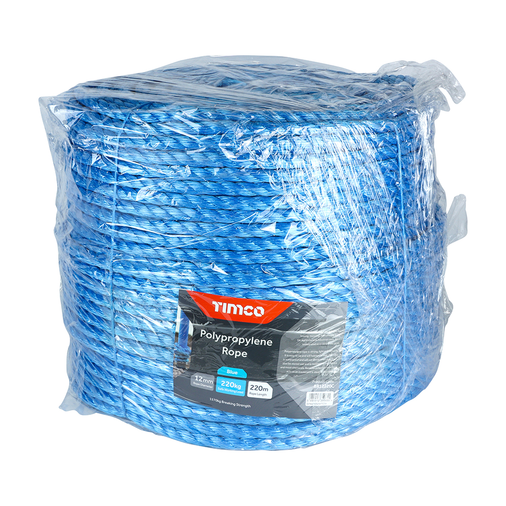 TIMCO Polypropylene Rope Long Coil - Blue (12mm x 220m)